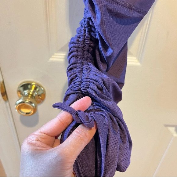 Avia Womens Purple Prestige Crop Legging Moisture Wicking Ruching Leg Activewear - Picture 5 of 15